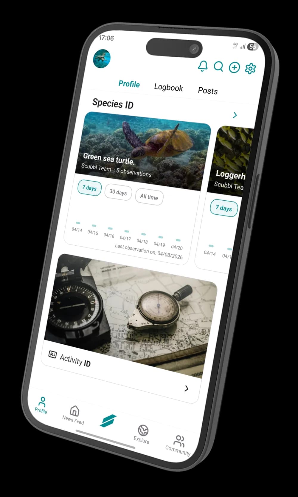 Scubbl app mockup